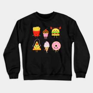 Fit Fast Food on Navy Crewneck Sweatshirt